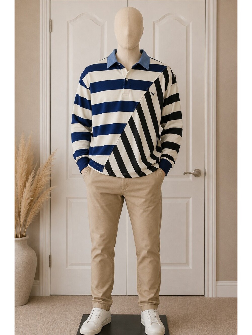 Simply Southern Men’s Long Sleeve Rugby Polo Shirt 0214-XL